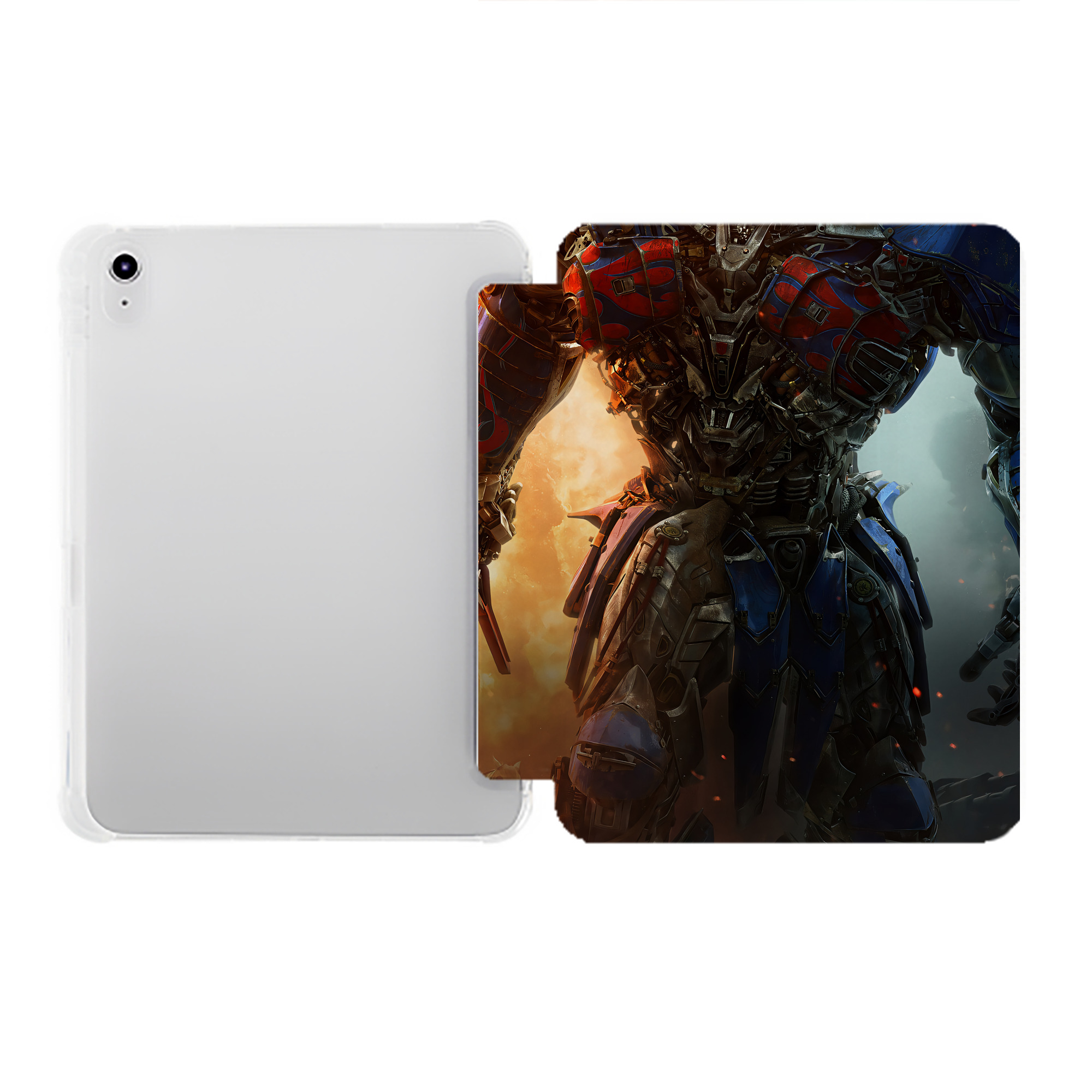 （画像用） Transformers トランスフォーマー IPad ケース ペン収納付き 三つ折りスタンド PUレザー×シリコン 対応機種9.5/10.5/10.9インチ
